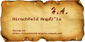 Hirschfeld Angéla névjegykártya